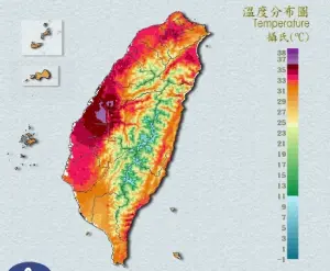 烈陽烤到台灣發紅！雙北等16縣市高溫特報　彰化37.3度、溫度排行
