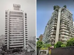 ▲Cheap曬出台北敦化南路第一間電梯大樓「林肯大廈」今（右）昔（左）對比照，揭台北房變醜關鍵在於公德心。（圖／翻攝Cheap臉書）