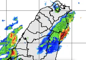 大雷雨警戒／雷雨襲宜蘭、花蓮！劇烈雨區曝　秀林鄉時雨量58毫米
