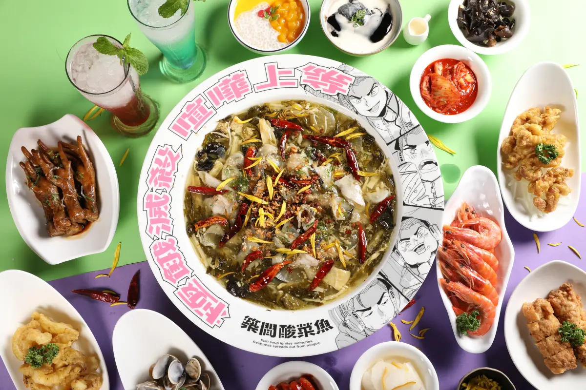 ▲築間酸菜魚7月初一口氣開出4間新店，包含台中3家，以及首次插旗台北的台北忠孝店，在開幕首日當天都有整桌5折優惠。（圖／築間餐飲提供）