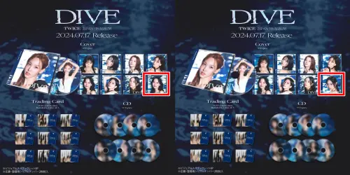 ▲《DIVE》專輯預告文案,周子瑜的照片不見(紅框),Mina則是放上相同2張。(圖/TWICE JAPAN OFFICIAL IG) ▲《DIVE》專輯預告文案,周子瑜的照片不見(紅框),Mina則是放上相同2張。(圖/TWICE JAPAN OFFICIAL IG)