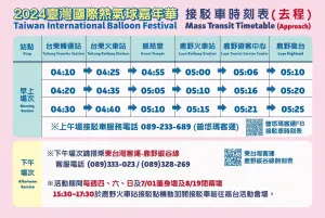 ▲去程接駁車時刻表（圖／取自2024年台灣國際熱氣球嘉年華臉書）