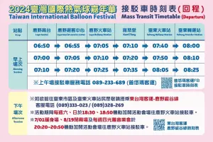 ▲回程接駁車時刻表（圖／取自2024年台灣國際熱氣球嘉年華臉書）