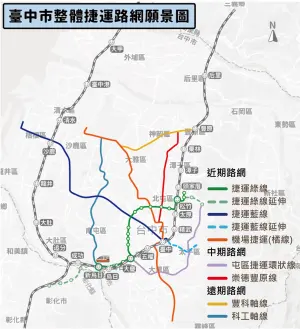 ▲台中市目前只有一條捷運綠線運轉中，交通部希望未來能「5線齊發」。（圖／台中政府提供，2024.07.08）