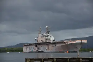 ▲墨西哥海軍也派出戰車登陸艦參與兩棲科目。（圖／作者提供）