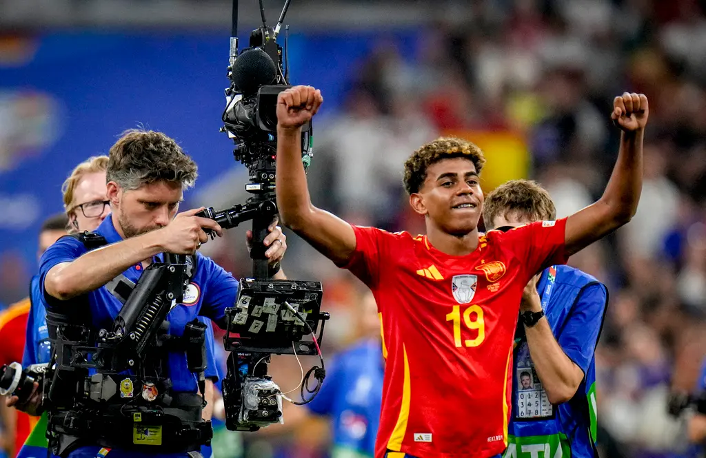 ▲16歲天才少年Lamine Yamal上演無解世界波，西班牙2:1法國。（圖／美聯社／達志影像）