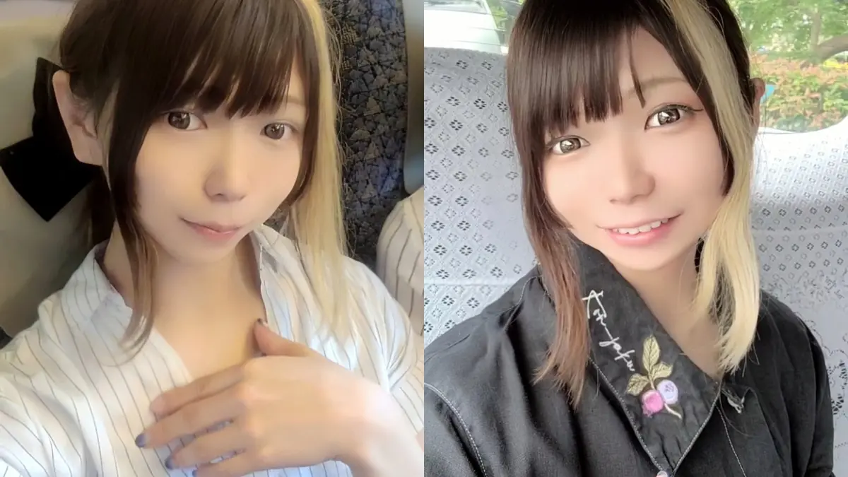 ▲日本AV男優「狐森りつ」透過「偽娘」形象走紅，他先前泡溫泉卻被店員擋下，只好露出下體給對方驗貨，店員這才立刻向他道歉。（圖／狐森りつ X）