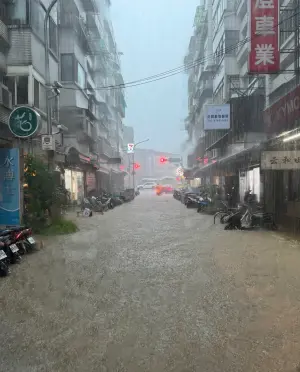 ▲吳興街嚴重淹水。（圖／讀者提供）