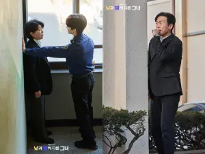 ▲劇中,白敘厚愛上李微進,讓同事誤會這對「相差20歲的嬤孫戀」CP誕生(圖/《她的日與夜》官網) ▲劇中,白敘厚愛上李微進,讓同事誤會這對「相差20歲的嬤孫戀」CP誕生(圖/《她的日與夜》官網)