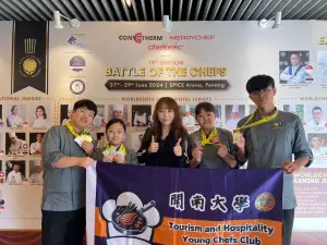 開南大學觀光與餐飲旅館學系師生在國際賽事中屢獲佳績 ▲開南大學觀光與餐飲旅館學系師生在國際賽事中屢獲佳績。(圖/品牌提供)