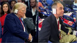 川粉新風潮？川普「右耳包紗布」出席全代會　支持者也貼耳致敬
