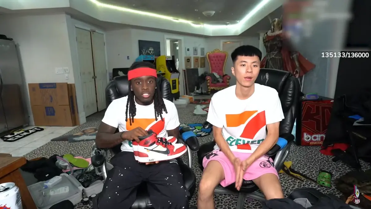 ▲ Kai 與Ray在實況上打賭，如果Ray贏下遊戲直接帶走價值60萬的nike球鞋，輸了就要染成粉紅色頭髮。（圖／翻攝Kai直播）