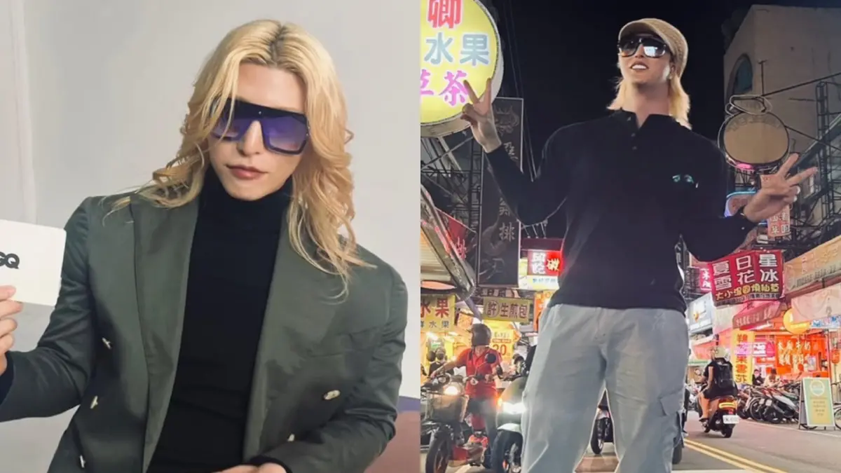 ▲日本第一牛郎羅蘭訪台出席活動後竟走到逢甲夜市，脫下標誌黑西裝，換上一身休閒的穿搭卻無人認出。（圖／roland_0fficial）