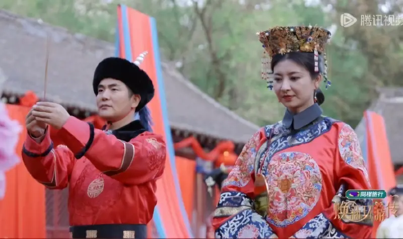 ▲節目上「沈眉莊」斕曦扮演新娘（右）、「溫太醫」張曉龍扮演新郎，彌補當年劇中遺憾。（圖／星之傳媒提供）