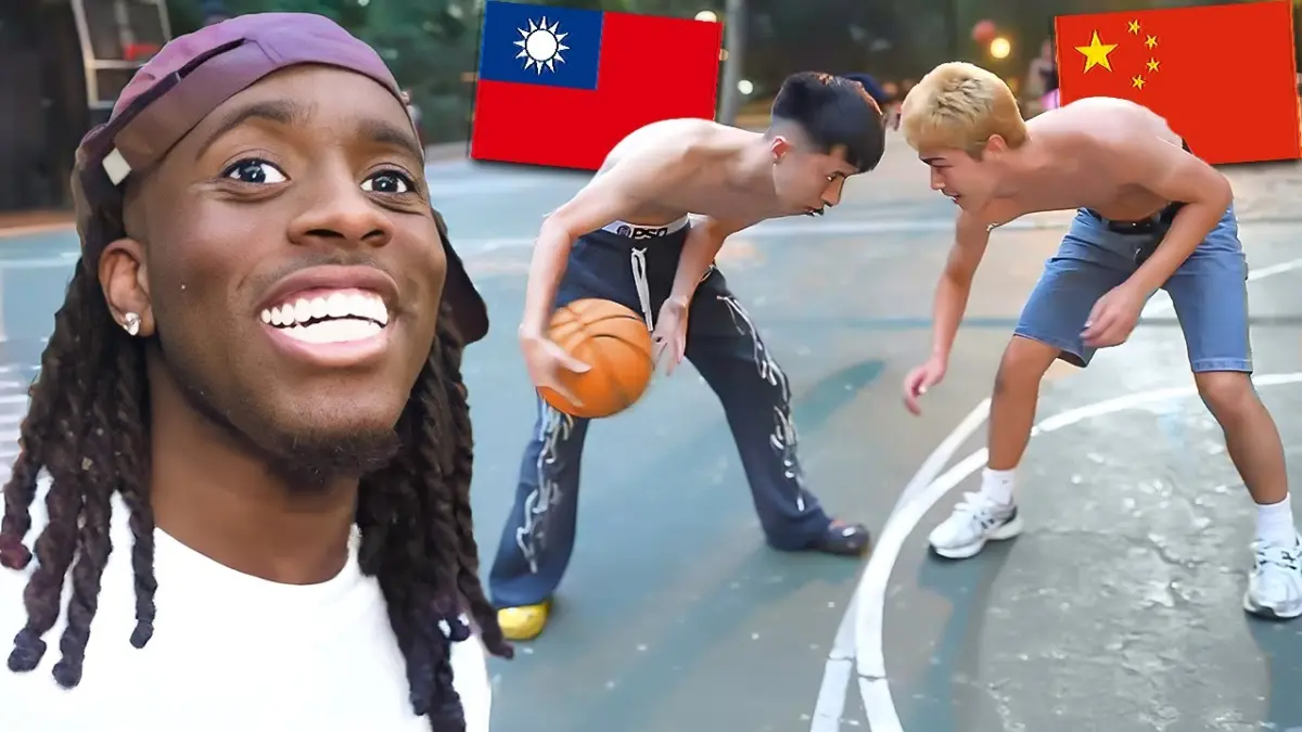 ▲台灣最強高中生 Ray 與中國男子進行 1v1 鬥牛。（圖／翻攝Kai Cenat Live）