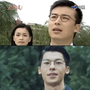 ▲另一張圖片中,許光漢(圖下)與林煒(圖上)戴類似款的黑圓框眼鏡的造型也十分相像。(圖/threads) ▲另一張圖片中,許光漢(圖下)與林煒(圖上)戴類似款的黑圓框眼鏡的造型也十分相像。(圖/threads)