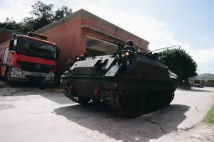 影／馬防部漢光演習實兵演練　裝甲車上街守護關鍵基礎設施
