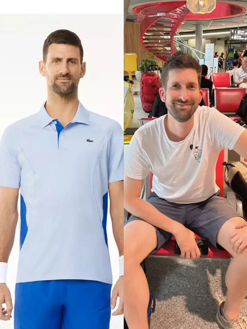 ▲法國帥哥Pierre外型酷似塞爾維亞網球巨星Djokovic，連朋友也稱他「喬帥」，他期待本尊能夠在巴黎奧運拿下金牌，也會大力為他加油。（圖／記者廖聿偉攝）