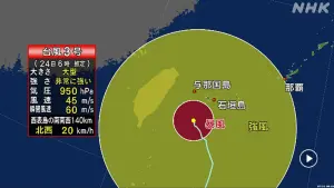 凱米颱風逼近!線狀雨帶恐襲沖繩 正值大潮「暴潮」危險增