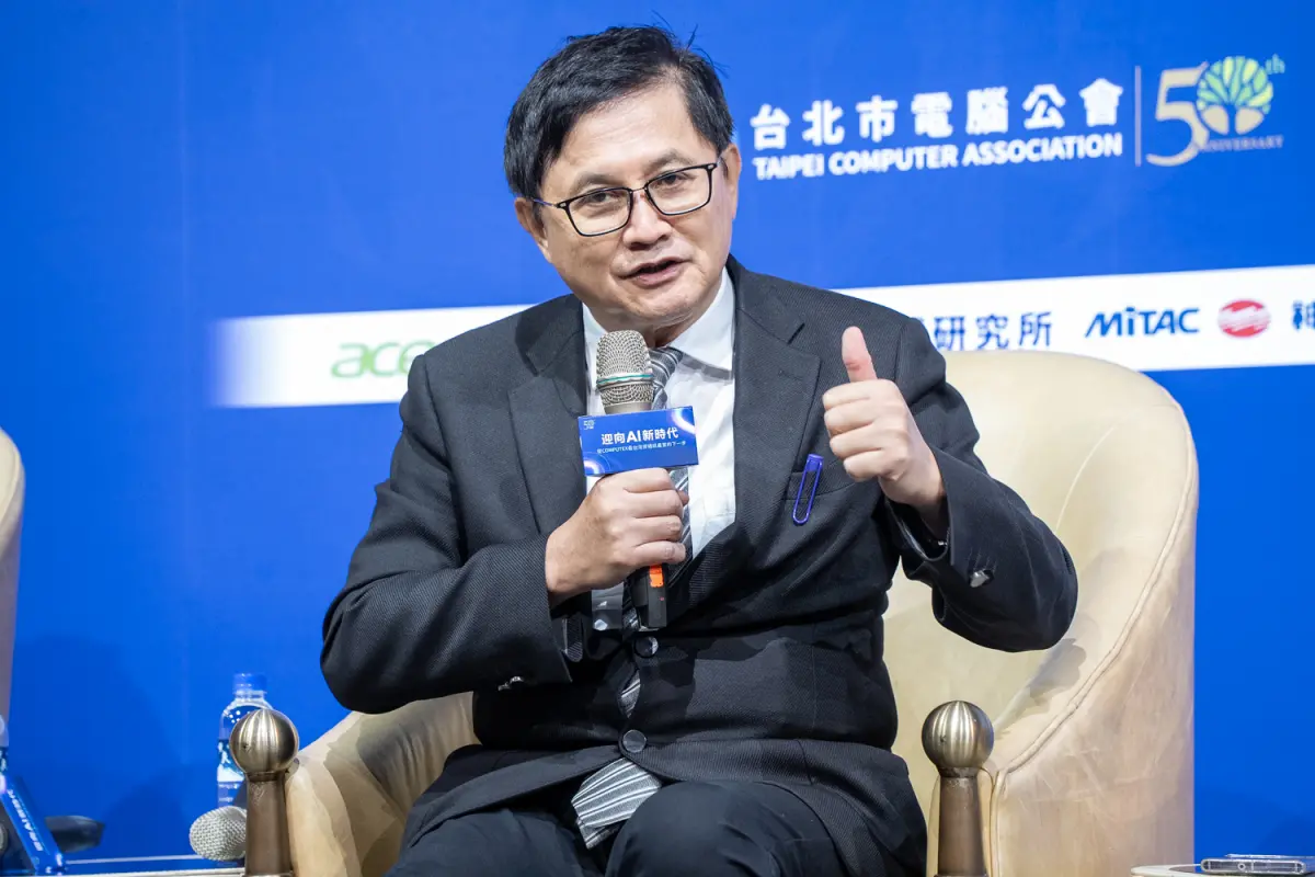 ▲和碩董事長童子賢29日表示，美國不僅食品貨架會空，電子產品的貨架或許慢個兩、三個月也會空。（圖／台北市電腦公會提供）