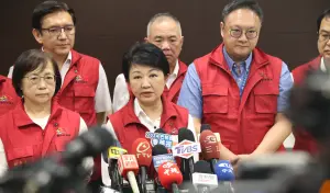 台美一日快閃被周永鴻酸坐商務艙作秀 盧秀燕:政治口水免了吧 ▲台中市長盧秀燕受訪時表示,目前重點在防颱,「政治口水就免了吧!」(圖/台中市政府提供,2024.07.24)