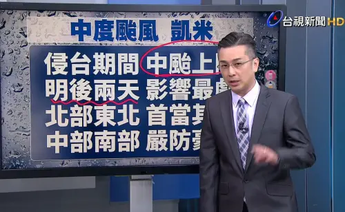 凱米颱風是近8年最有感！氣象主播王軍凱示警「注意路徑搖擺」
