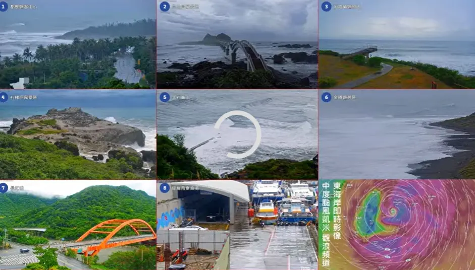 ▲強烈颱風凱米預計今（24）夜登陸，東海岸第一線「鏡頭君」堅守崗位直播風雨實況。（圖／翻攝東部海岸國家風景管理處YT）