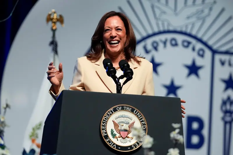 ▲美國民主黨在經歷「換登」士氣大振，副總統賀錦麗（Kamala Harris）儼然成為在11月的大選中、對抗川普的新希望。（圖／美聯社／達志影像）