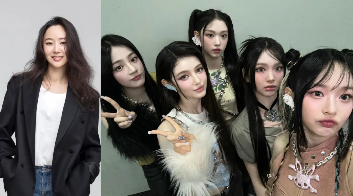 ▲閔熙珍（左）被爆出支持性騷擾加害者「攻擊受害者」，還罵NewJeans「像豬一樣」，掀起熱議。（圖／翻攝namu.wiki、NewJeans X）