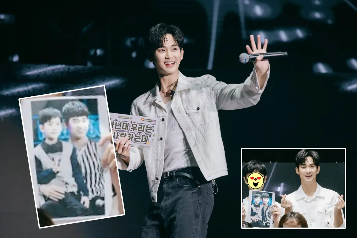 ▲金秀賢今年7月6日二度在台舉辦粉絲見面會，他活動結束後，遇到10年前也有參加自己台北見面會的男粉絲。（圖／翻攝D-SHOW臉書）