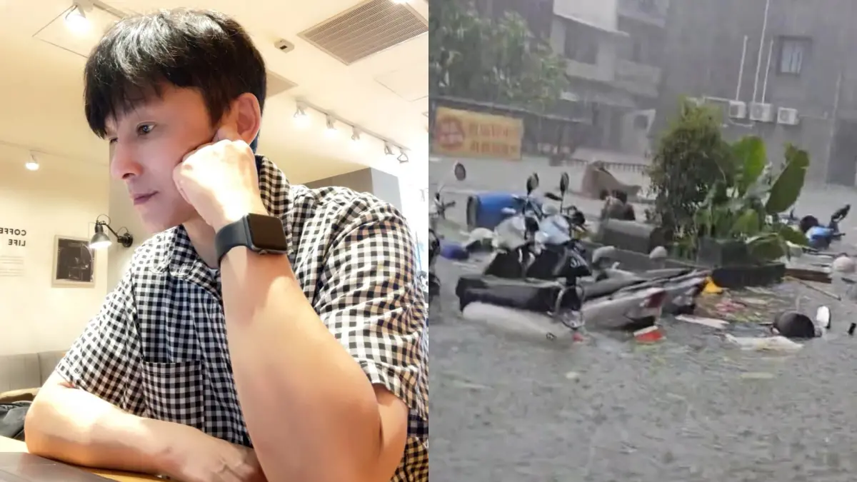 ▲狄志為曝光高雄市區機車泡水的照片，透露南台灣颱風災情慘重。（圖／狄志為臉書）