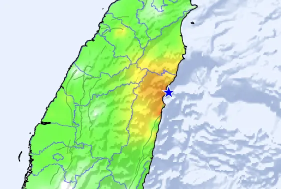 ▲今（26）日上午10時24分，花蓮縣近海發生芮氏規模5.1地震，深度39.7公里，全台共17縣市有感。（圖／中央氣象署）