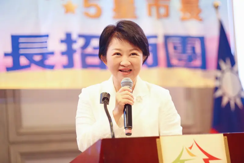 ▲盧秀燕在僑宴前發表「台中翱翔、台灣起飛」演說。（圖／台中市政府提供，2024.07.28）