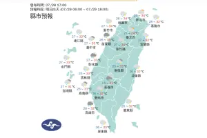 ▲一圖看完全台今（28）日的天氣狀況。（圖／翻攝氣象署官網）