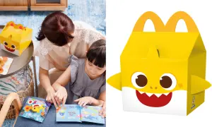 ▲麥當勞快樂兒童餐！請來Baby Shark黃色鯊魚寶寶打造立體Happy Meal麥麥盒。（圖／台灣麥當勞提供）