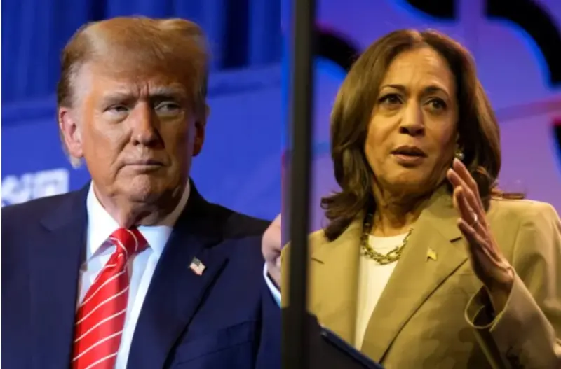 ▲川普（Donald Trump）與賀錦麗（Kamala Harris）的首場電視辯論已確定將在9月10日，由《ABC》舉辦，地點選在費城國家憲法中心。（合成圖／美聯社／達志影像）