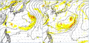 ▲未來一週台灣東方、日本南方廣大的海面，有大低壓環流醞釀中。（圖／「三立準氣象．老大洩天機」）