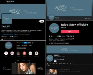 ▲TWICE的官方社群大頭貼，全換上「子瑜」的名字。（圖／TWICE X、IG、X、YouTube、TikTok、Face Book）