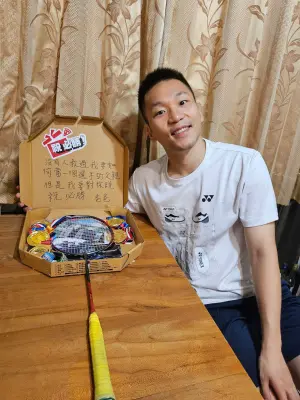 麟洋配拚奧運金牌!李洋爸吐嚴父心聲:沒人教我如何當好選手父親 ▲李洋奧運最後一舞,「球不落地,絕不放棄」。(圖/翻攝自李洋FB)