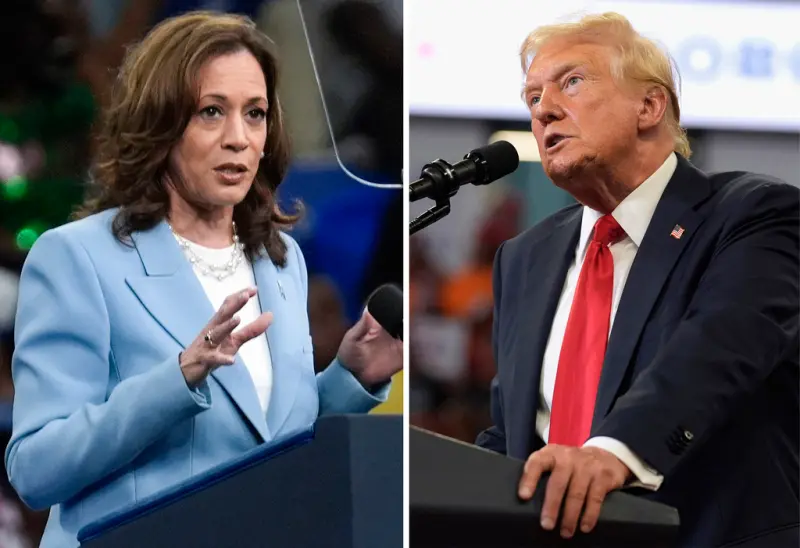 ▲民主黨總統候選人賀錦麗（Kamala Harris）與共和黨總統候選人川普（Donald Trump）即將在美國時間10日進行兩人之間的首場電視辯論，上場電視辯論直接造成拜登退選，這次辯論將對選情造成什麼影響，備受矚目。（圖／美聯社／達志影像）