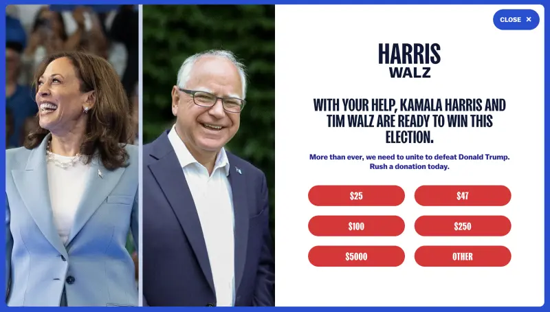 ▲賀錦麗的競選網站已經放上與華茲共同競選的照片。(圖/翻攝自賀錦麗競選網站)
