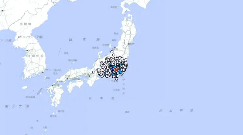 ▲日本神奈川縣西部於當地時間9日下午7時57分（台灣時間下午6時57分）發生規模5.3地震，震央深度10公里，最大震度為5弱。（圖／翻攝自日本氣象廳）