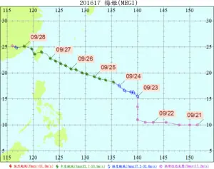 ▲2016年颱風生成相當活躍，其中又以梅姬颱風對台灣影響最為嚴重。（圖／中央氣象署）