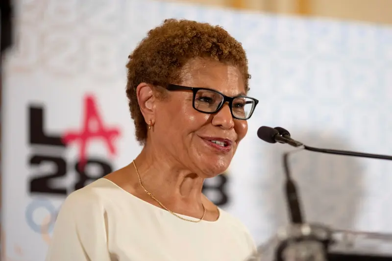 ▲洛杉磯市長巴斯（Karen Bass）誓言要讓2028洛杉磯奧運，更加貫徹環保意識。（圖／美聯社／達志影像）