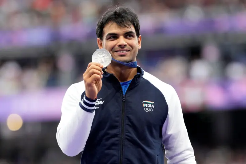 ▲喬普拉 (Neeraj Chopra)在男子標槍比賽中,替印度獲得2024巴黎奧運的唯一一枚銀牌。(圖/美聯社/達志影像)