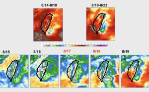 台灣一片紅到發黑！未來一週開啟「暴雨模式」　這3天雨下最大
