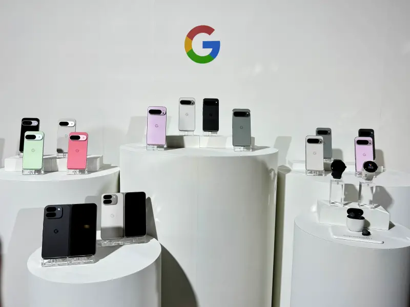 ▲Google Pixel 9系列手機共有4款，其中首度有摺疊機Pixel 9 Pro Fold加入台灣市場。（圖／記者周淑萍攝）