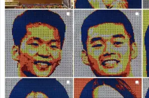 奧運男雙「麟洋配」神還原！台南大學生786個魔術方塊拚貼肖像
