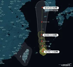 ▲雲雀颱風快速地北上朝韓國移動，整體環境不利於颱風發展。（圖／「台灣颱風論壇｜天氣特急」臉書）