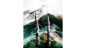 ▲陳炳臣最著名的巨木系列，將於本次個展展出，圖為系列之一「傲視群山」。（圖／大夏藝廊提供）